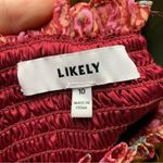 Likely Mitzie Ruffle Tiered Midi Dress Size 10 | Red Floral Off Shoulder Smocked Photo 5