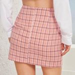 SheIn Pink Plaid Skirt Photo 1
