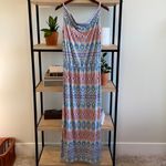 CAbi #317 Drape Cotton Modal Stretch Knit Jersey Maxi Print Dress, S Photo 2