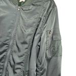 Cotton Candy LA Olive Green Satin Bomber Jacket Size L Photo 2