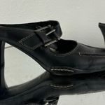 Merona Vintage Y2K Black Leather Edgy Pointed Toe Slip On Mary Jane Mule Heels Photo 4