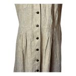 J Jill Love‎ Linen Dress Women Medium Tan Linen Button Front Sleeveless Midi Brown Photo 5