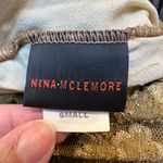 Nina McLemore Golden Bronze Floral Lace Lined Fitted Blouse Women’s Size Small S Gold Photo 6