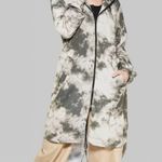 Wild Fable Long Windbreaker Jacket Womens M Green Zip-Up Tie Dye Streetwear Y2K Photo 0