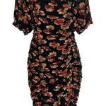 Siren Lily  Black Dress with Red and Yellow Floral Pattern Photo 0