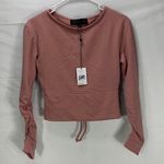 Kendall + Kylie Pink Salt Crew Neck Back Cut Out Sweatshirt Size XXS Photo 0