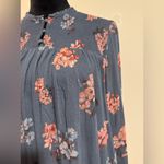 Lucky Brand EUC Blue and Pink Floral Long Sleeve Blouse size small Photo 2