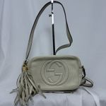 Gucci Pebbled Calfskin Small Soho Disco Bag Off White Authentic With Tassle Photo 0