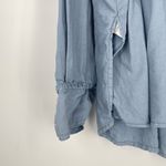 Free People  Women's Blue‎ Distressed Frayed Hem Button Denim Shorts Size W 31 Photo 5