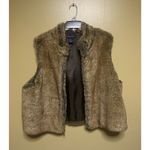 Preston & York  Faux Fur Vest Brown Full Zip Lined Coat Cozy Jacket - Sz 2X Photo 3
