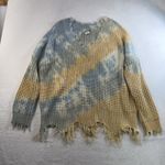Main Strip  Plus 2X Sweater Oversized Slouchy Tie Dye Distressed V-Neck Chunky Photo 2