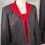 MISS DORBY Vintage 80's Three Piece Pant Suit Black/Red Photo 0