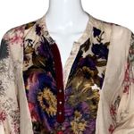 Soft Surroundings  Shirt Women Small Cream Multi Floral Aria Tunic Top Sheer Boho Photo 4