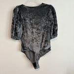 Free People  Don't You Wish Bodysuit velvet grey‎ size small. Photo 2