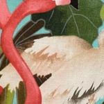 Handmade Flamingo Empire Waist Dress Babies Pink Green Unique Cotton Buttons Size XS Photo 1