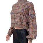 SheIn  Women's Mock Neck knit Oversized Cropped Chunky Sweater Size 4 S Photo 1
