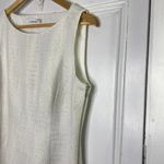 Calvin Klein  Sleeveless White Tweed Sheath Dress Full Zip Sides Women's 10 Photo 7