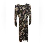 Everly  Black Delicate Floral Long Sleeve V-Neck Maxi Dress Photo 1