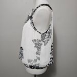 Maurice's White Black Floral Sleeveless Rosette Top Women L Bohemian Feminine Photo 2