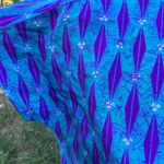 Petite Sophisticate Vintage 80s 90s Teal Purple Diamond Silk Cap Sleeve Blouse P Photo 5