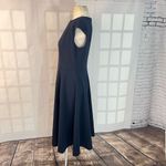 Dress Tells navy cap sleeve retro 50’s vibe fit & flare midi dress size large Photo 5