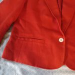 Evan Picone  womens 10 red blazer with flower brooch Photo 3