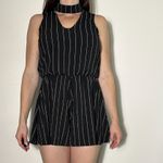 Final Touch y2k Black White Striped Romper MADE IN USA Size Small Photo 1