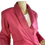 PELLE CUIR VINTAGE 1990'S PINK LEATHER FRONT BUTTON JACKET (M) Size M Photo 7