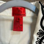 V Christina women’s embroidered boho hippie western demim jacket black/white M White Size M Photo 3