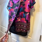 Dana Buchman  Sheer Overlay Floral Print Blouse Short Sleeve Scoop Neck Top #‎ Photo 7