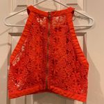 Lush Clothing Lush Orange Lace Fitted Crop Top Photo 5