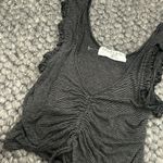 Emma & Sam ‎ Black Grey Striped Scrunched Tank Size Medium Photo 0