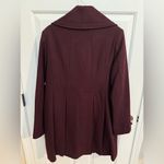 Liz Claiborne  NEW pleated single-breasted wool dress pockets red wine coat Photo 5