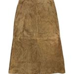 Vintage Sunbelt Leather Suede Maxi Skirt Size 10 Brown Long Western Boho Y2K Photo 0