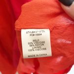 Skies Are Blue  Red Orange Colorblock Tie Front Short Sleeve V Neck Mini Dress Photo 8