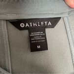 Athleta Moto Jacket Sweatshirt Knit Fleece Lined Zipper Pockets Minimalist Green Photo 12