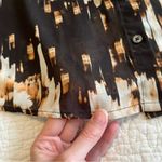 Derek Lam ✨ Abstract Print Sheer Button Up Blouse Brown Tan Women’s Small Photo 10