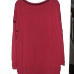 Jones New York Long Sweater Knit Top Red Black Trim Pullover Tunic Size L Photo 3