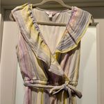 LC Lauren Conrad Size M Tan Pretty Pastel Pink Yellow Blue Sundress Ruffly Fairy Photo 1