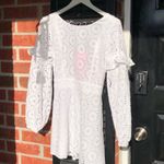 SUNDRESS MARGHERITA White Eyelet Tassels Mini Dress M Size M Photo 4