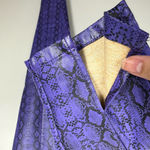 Nasty Gal Faux Leather High Waist Trousers Purple Snake Skin Size 2 Photo 3