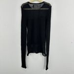 ASOS Design Womens Top US 2 UK 6 Black Long Sleeve Ribbed Sheer See Through NWT Photo 7