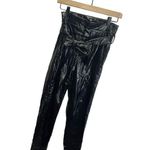 Chocolate USA Black Pleather Paperbag Women's Pants Size S Tie. Waist High Rise Photo 3