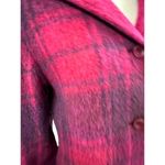 VTG BELLA BICCHI Mohair Blend Soft Fuzzy Reversible Hooded Red/Pink Coat M/L Pink Size L Photo 2