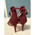 Vince Camuto  Heels - Burgundy Suede Ankle Strap Stiletto - Women's Size 12M Photo 2
