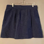 I.N. San Francisco  Navy Pull On Skater Lined Skirt Textured Size XL Photo 0