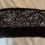 PINK - Victoria's Secret Like New  Sequin Bling Black Fashion Show Bandeau Bra Top Photo 0