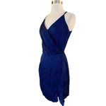 Young Fabulous and Broke  Blue Wrap Dress Mini Sleeveless V-Neck Satin Small NWT Photo 6