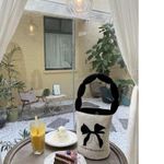 Handmade  Small unique Fashion bow-knot Bucket cloth Bag for Women Photo 3