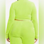 Good American Electric Lime V-Neck Ruched Drawstring Crop Top Plus Size 28 Photo 15